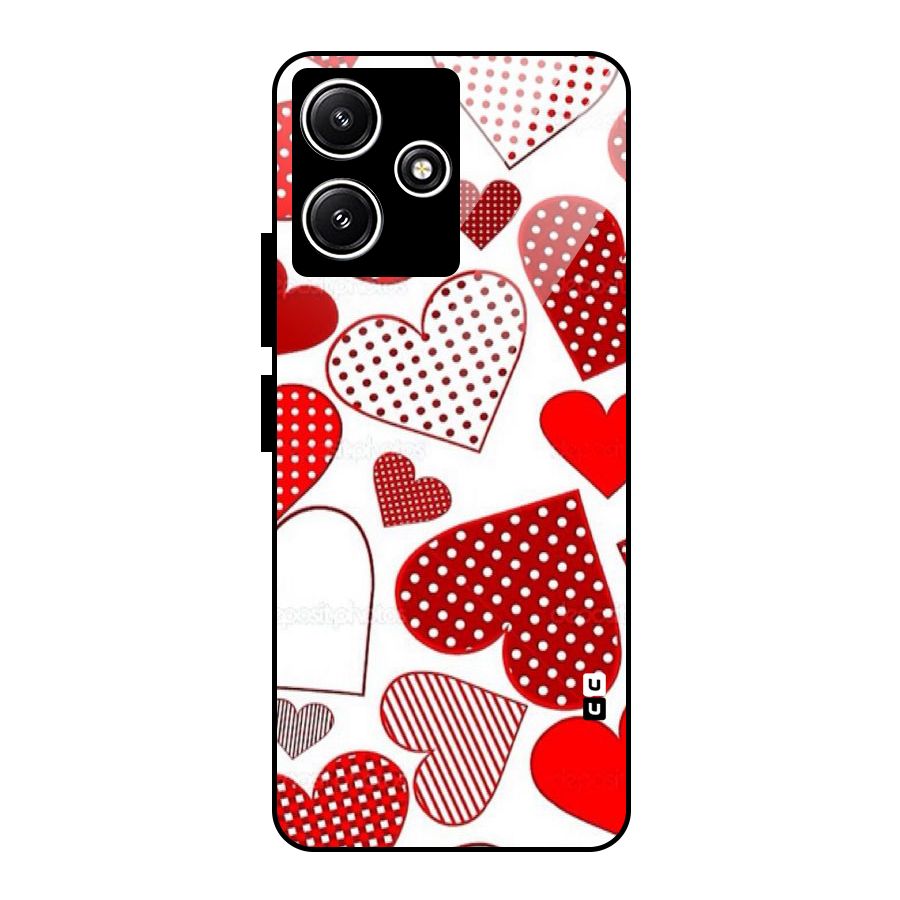 Style Hearts Glass Back Case for Poco M6 Pro
