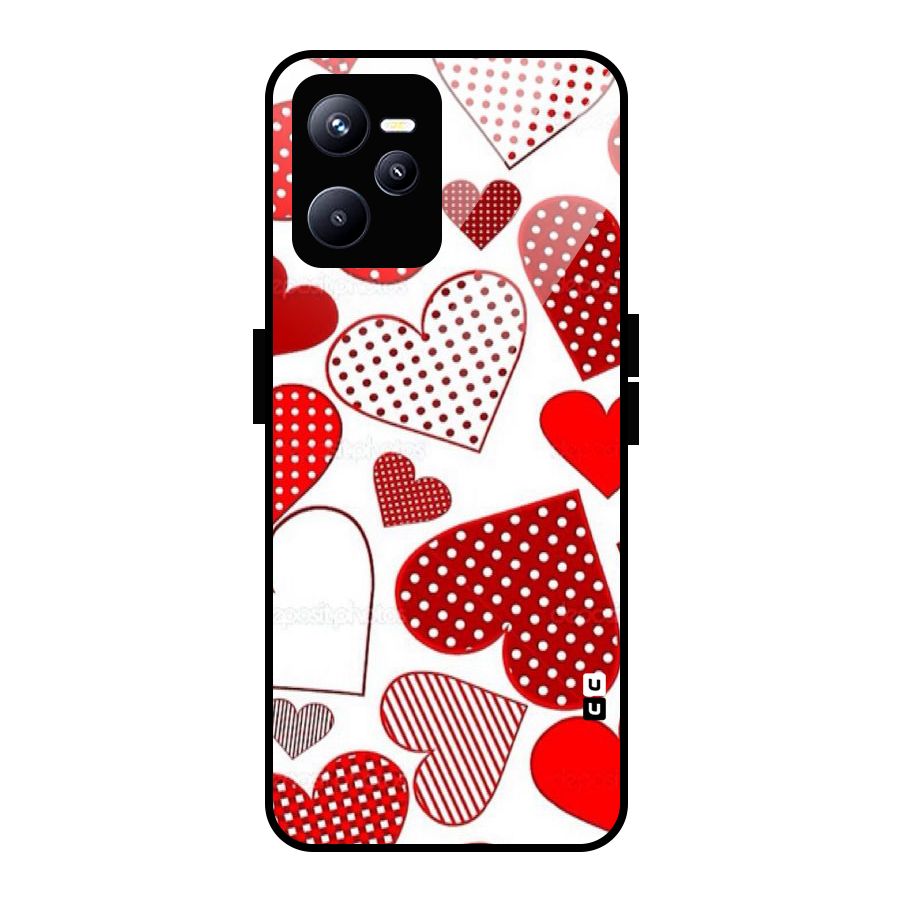 Style Hearts Glass Back Case for Realme C35