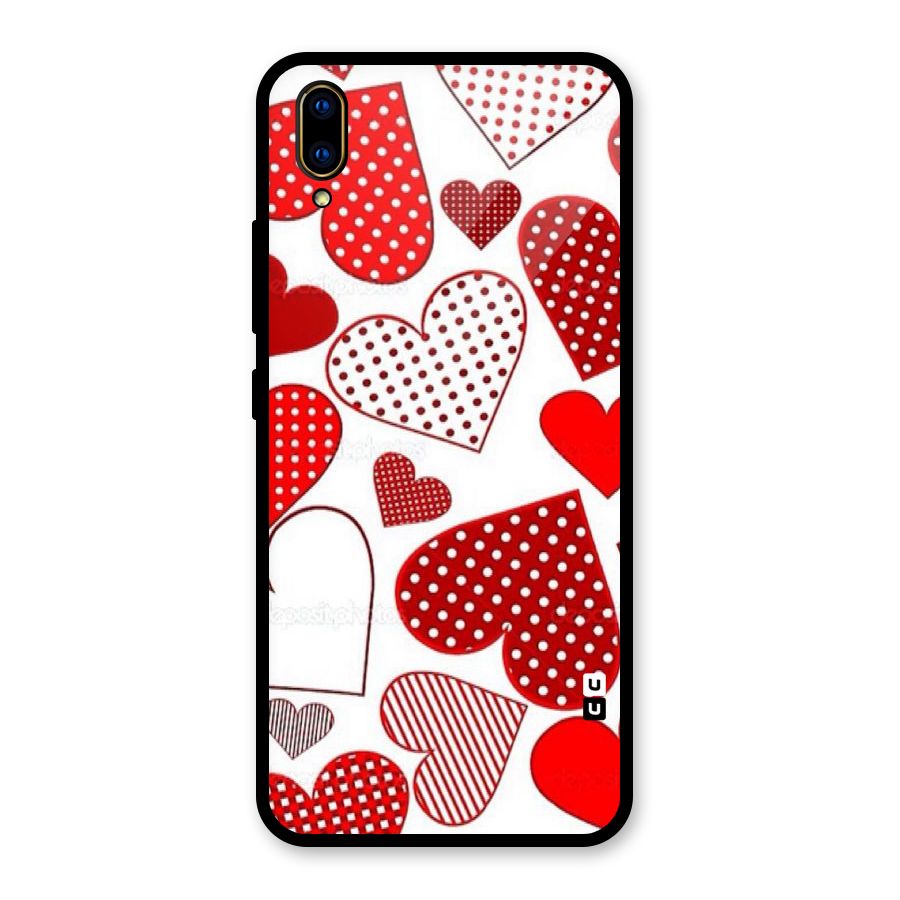 Style Hearts Glass Back Case for Vivo V11 Pro