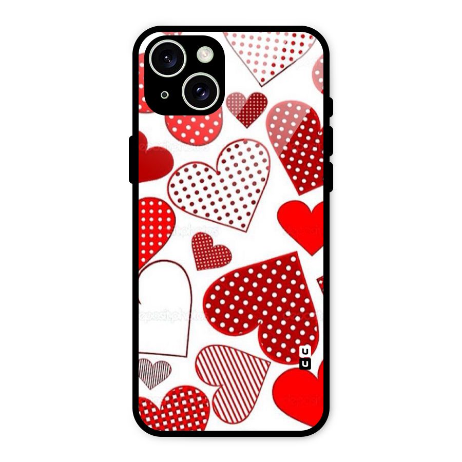 Style Hearts Glass Back Case for iPhone 15 Plus