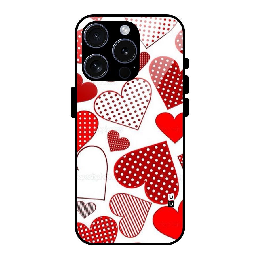 Style Hearts Glass Back Case for iPhone 15 Pro