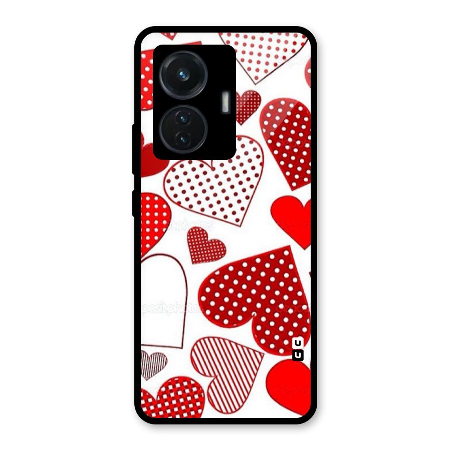 Style Hearts Glass Back Case for iQOO Z6 44W
