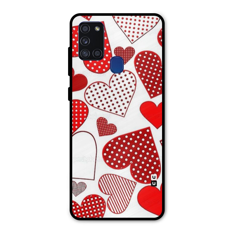 Style Hearts Metal Back Case for Galaxy A21s