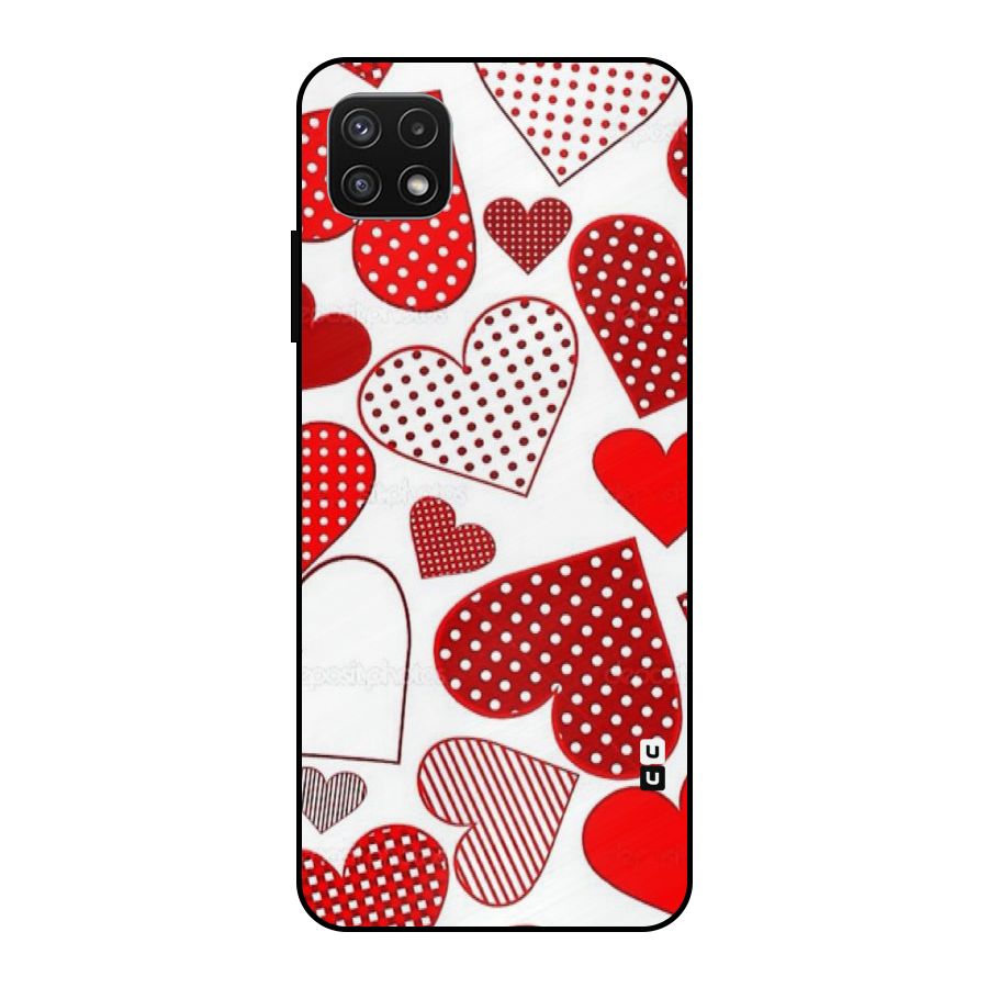 Style Hearts Metal Back Case for Galaxy A22 5G