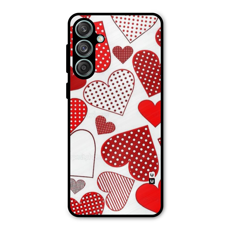 Style Hearts Metal Back Case for Galaxy M55 5G