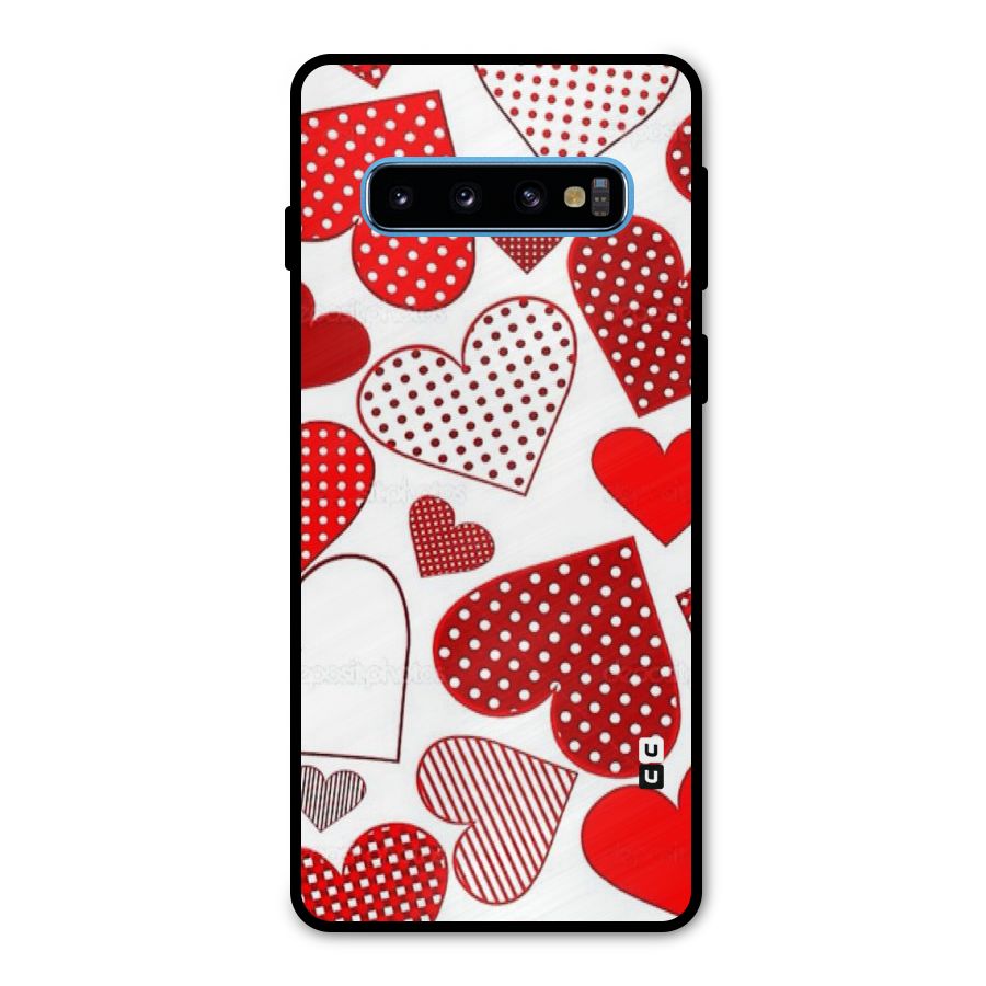 Style Hearts Metal Back Case for Galaxy S10