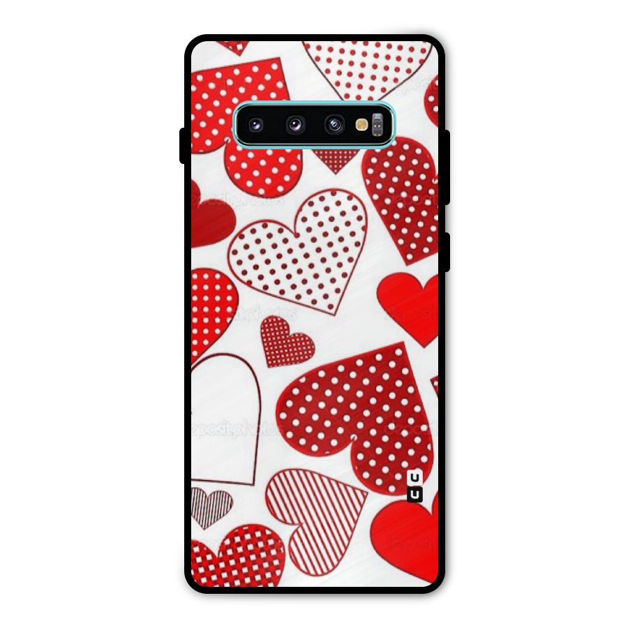 Style Hearts Metal Back Case for Galaxy S10 Plus
