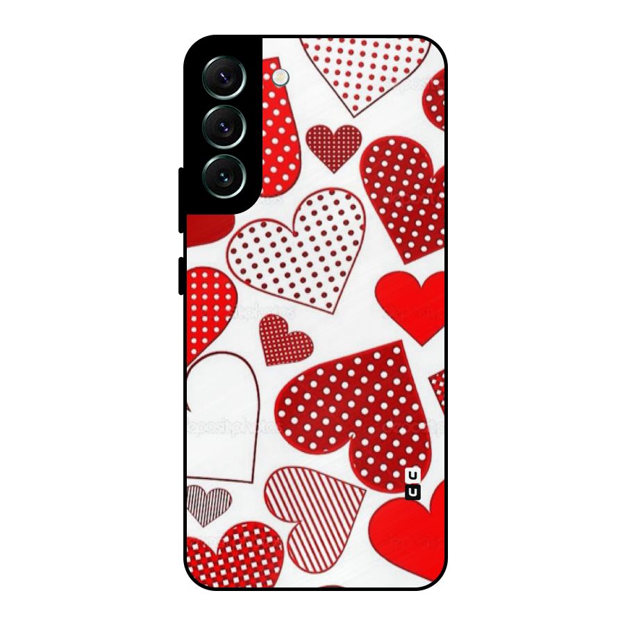 Style Hearts Metal Back Case for Galaxy S22 Plus 5G