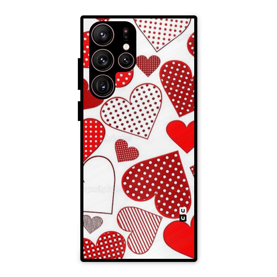 Style Hearts Metal Back Case for Galaxy S22 Ultra 5G