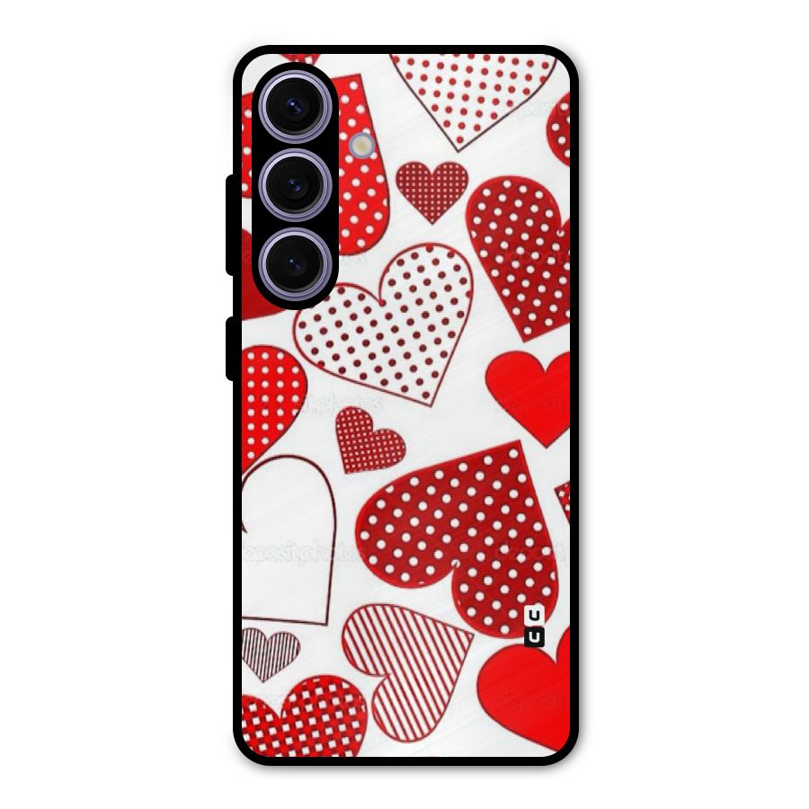 Style Hearts Metal Back Case for Galaxy S24