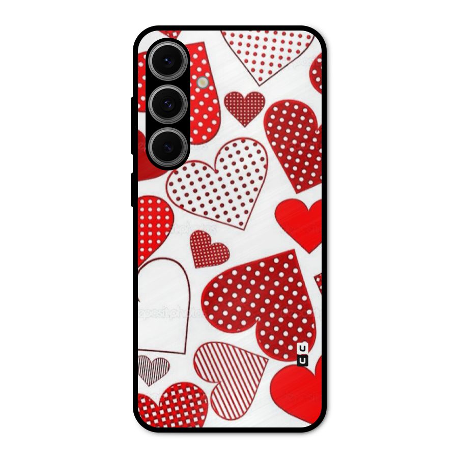 Style Hearts Metal Back Case for Galaxy S24 FE