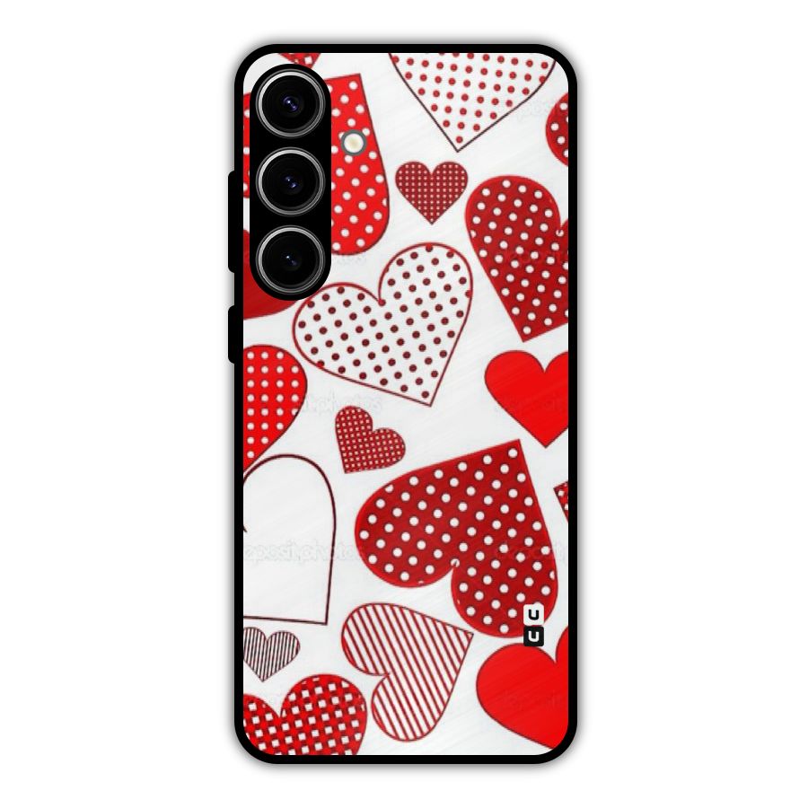 Style Hearts Metal Back Case for Galaxy S24 Plus