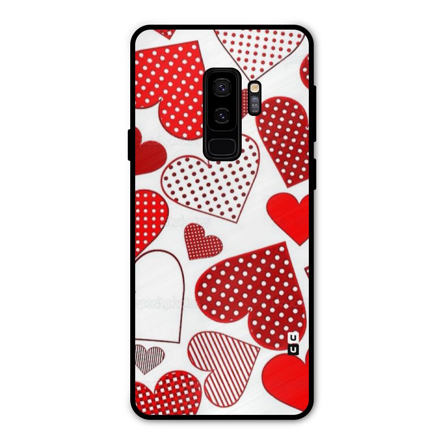 Style Hearts Metal Back Case for Galaxy S9 Plus
