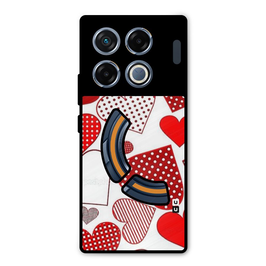 Style Hearts Metal Back Case for Infinix GT 20 Pro