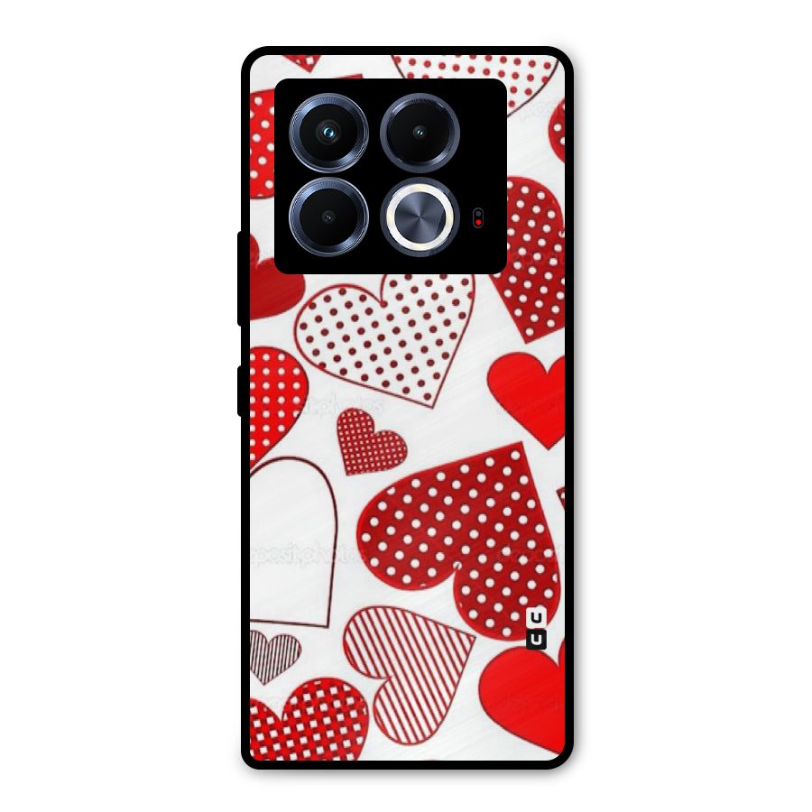 Style Hearts Metal Back Case for Infinix Note 40 5G