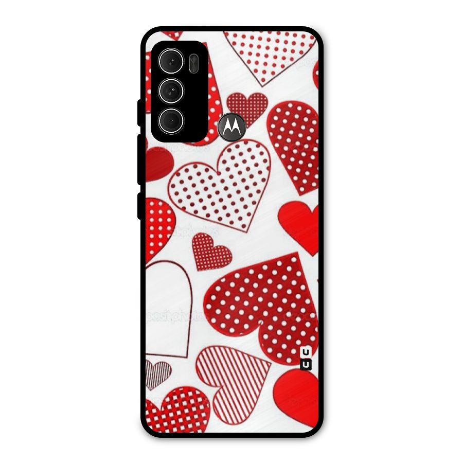 Style Hearts Metal Back Case for Moto G60