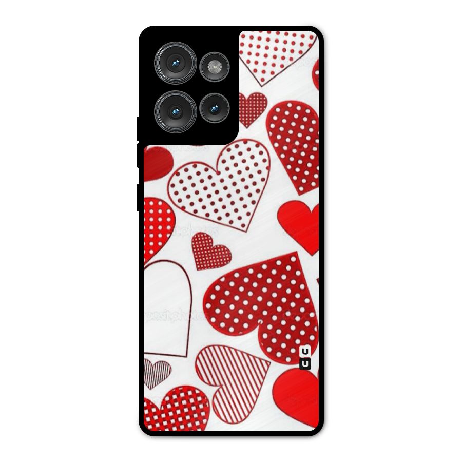 Style Hearts Metal Back Case for Motorola Edge 50