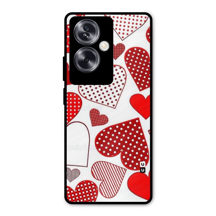 Style Hearts Metal Back Case for Oppo A79 5G