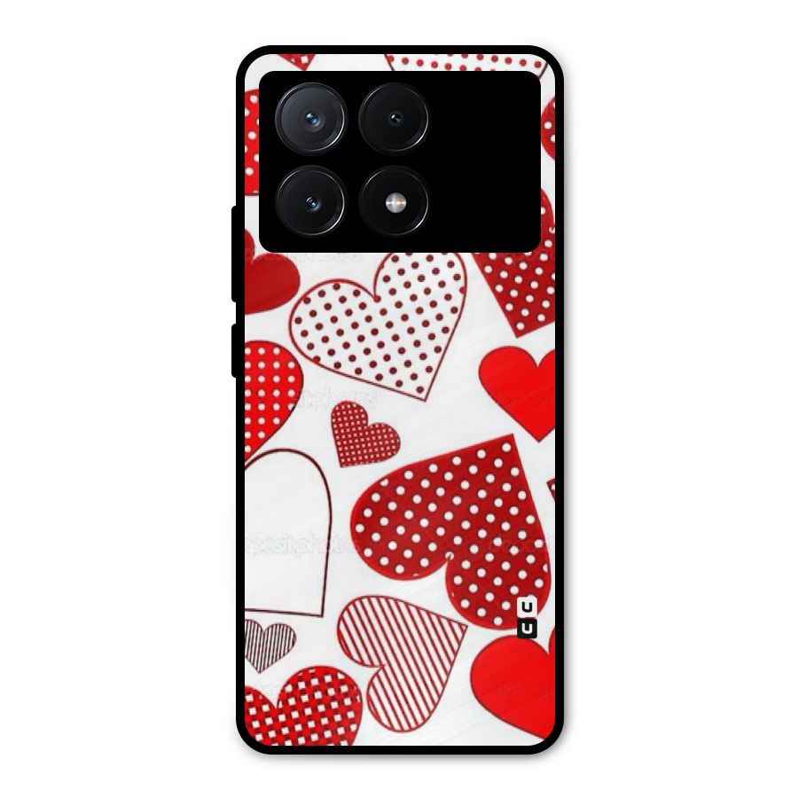 Style Hearts Metal Back Case for Poco X6 Pro