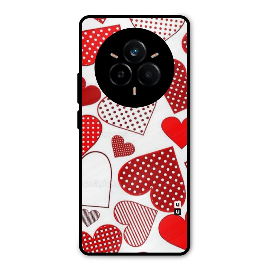 Style Hearts Metal Back Case for Realme 14 Pro