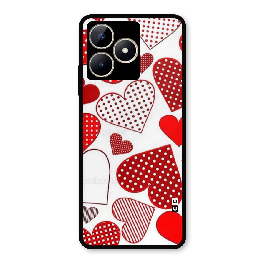 Style Hearts Metal Back Case for Realme Narzo N53