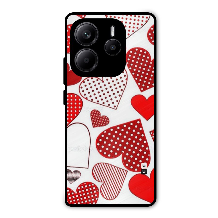 Style Hearts Metal Back Case for Redmi Note 14 5G