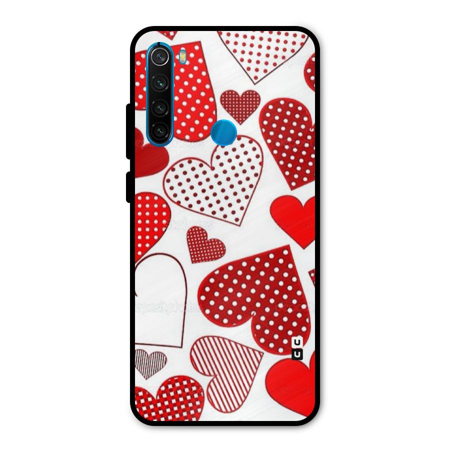 Style Hearts Metal Back Case for Redmi Note 8