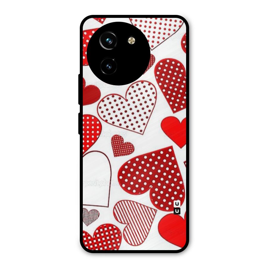 Style Hearts Metal Back Case for Vivo T3x