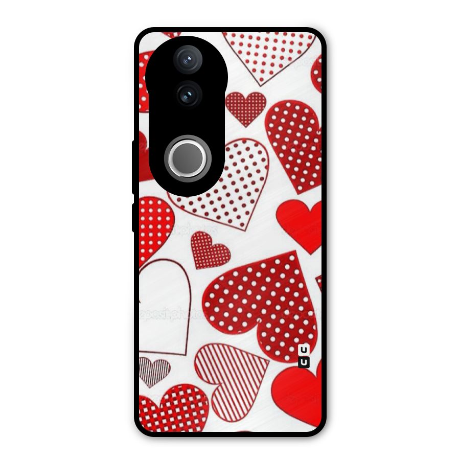 Style Hearts Metal Back Case for Vivo V50e