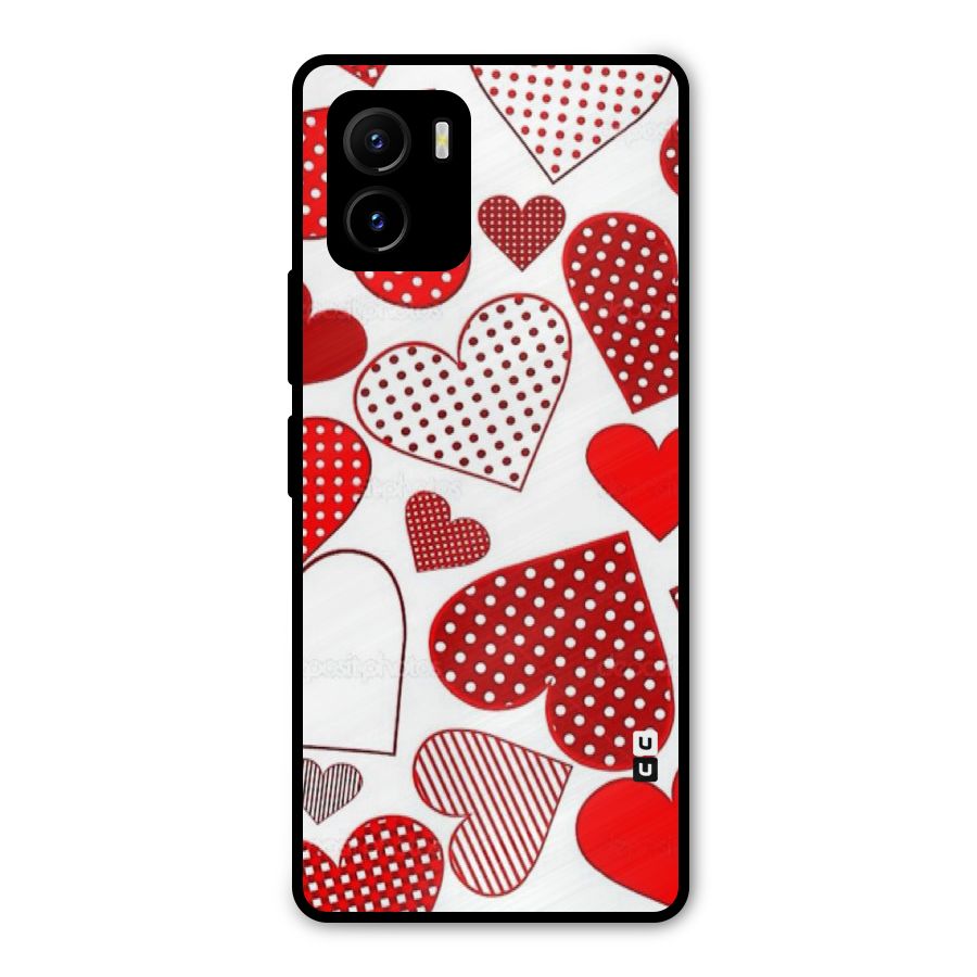 Style Hearts Metal Back Case for Vivo Y15s