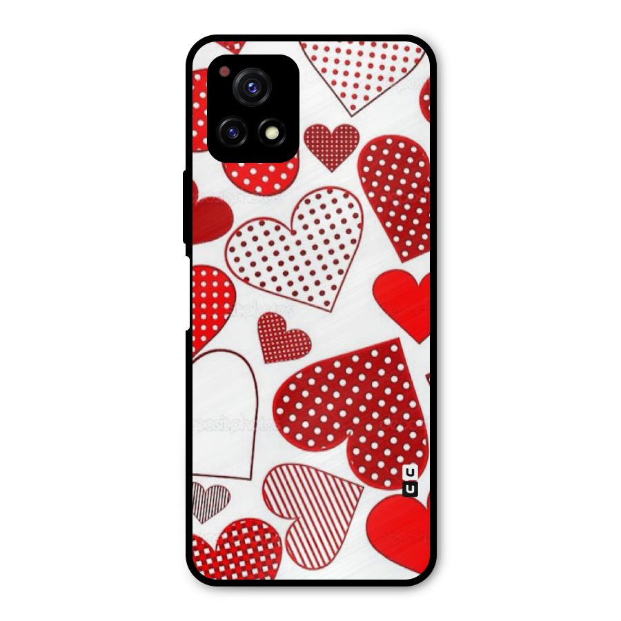 Style Hearts Metal Back Case for Vivo Y72 5G