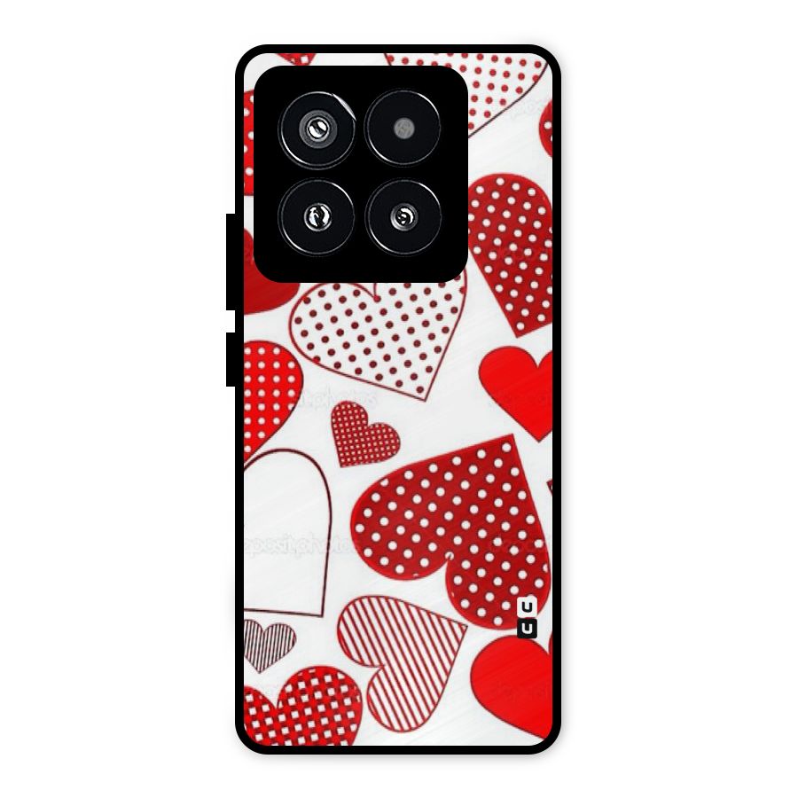 Style Hearts Metal Back Case for Xiaomi 14 Pro