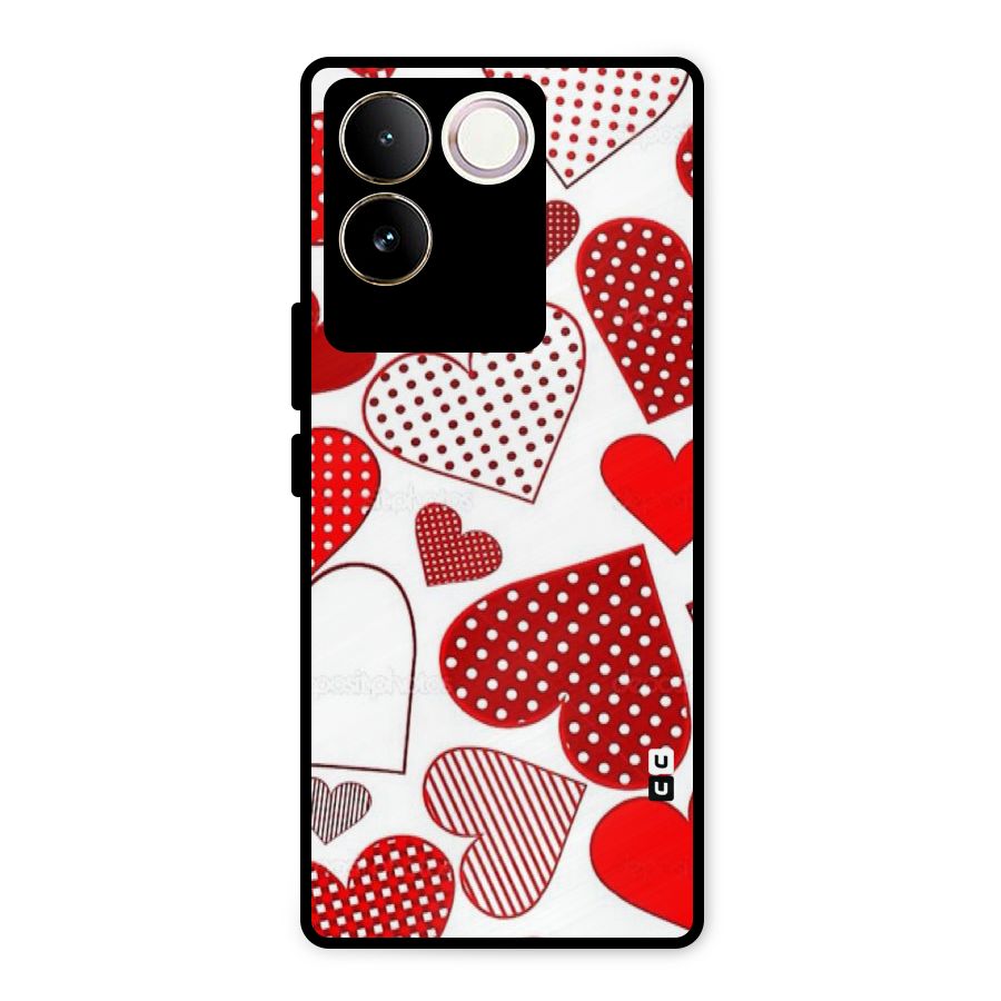 Style Hearts Metal Back Case for iQOO Z7 Pro