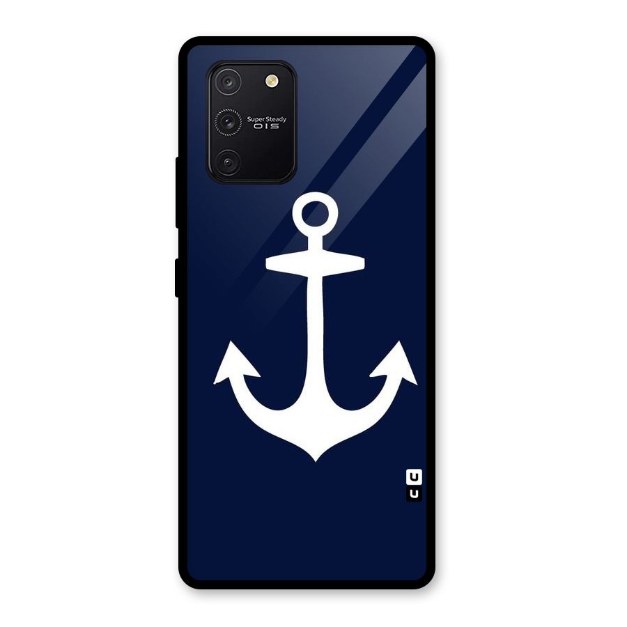 Stylish Anchor Design Glass Back Case for Galaxy S10 Lite