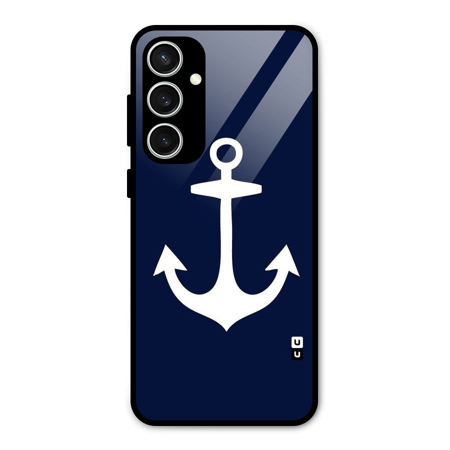 Stylish Anchor Design Glass Back Case for Galaxy S23 FE