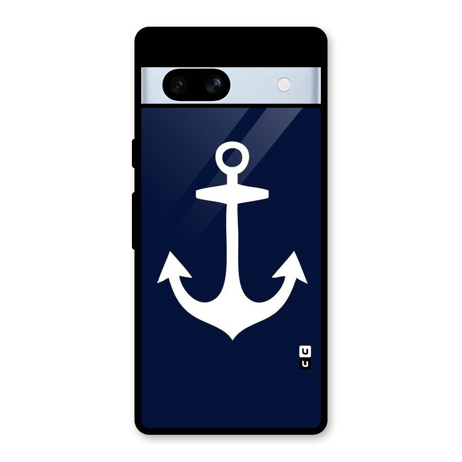 Stylish Anchor Design Glass Back Case for Google Pixel 7a