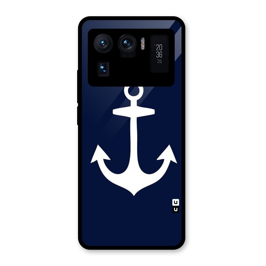 Stylish Anchor Design Glass Back Case for Mi 11 Ultra