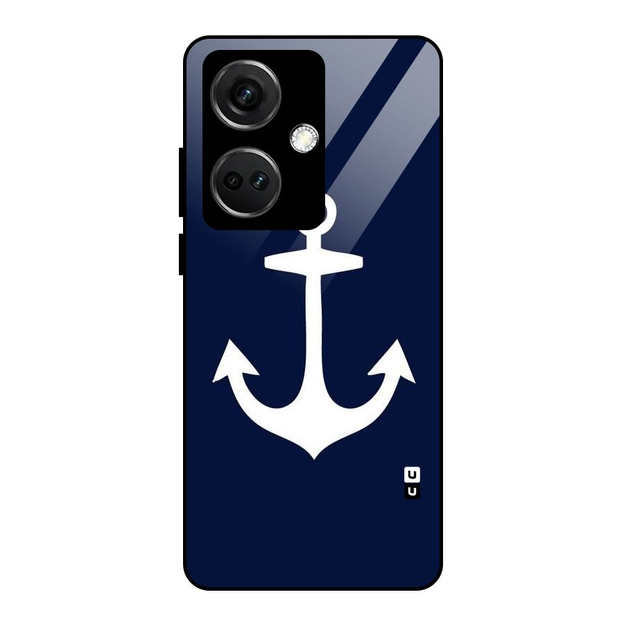 Stylish Anchor Design Glass Back Case for OnePlus Nord CE 3 5G