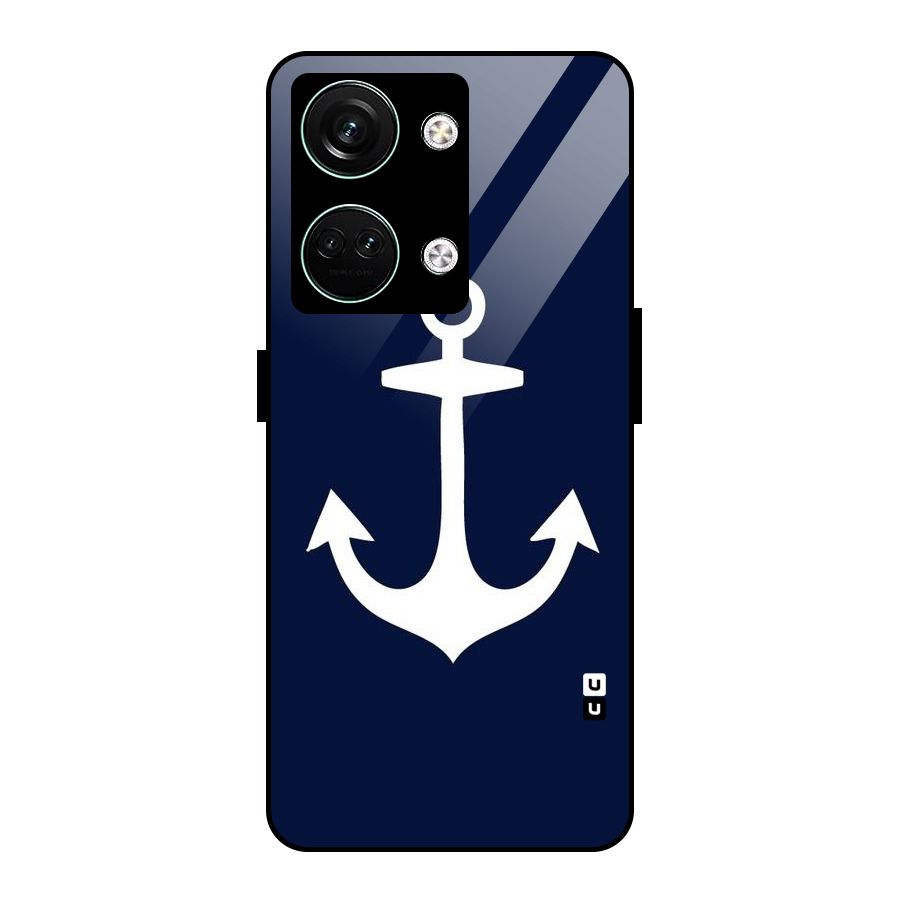 Stylish Anchor Design Glass Back Case for Oneplus Nord 3
