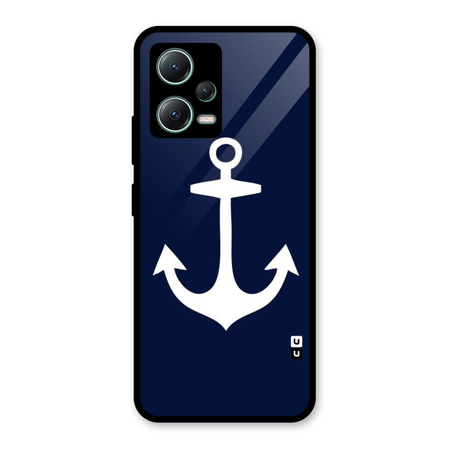 Stylish Anchor Design Glass Back Case for Poco X5