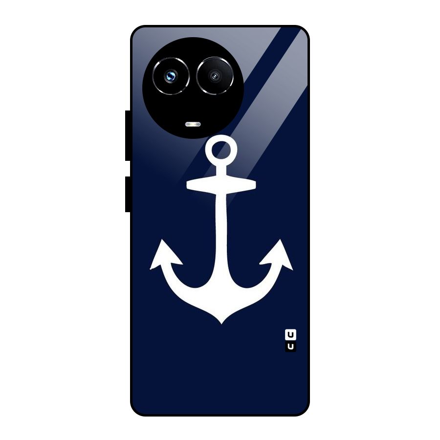 Stylish Anchor Design Glass Back Case for Realme 11X