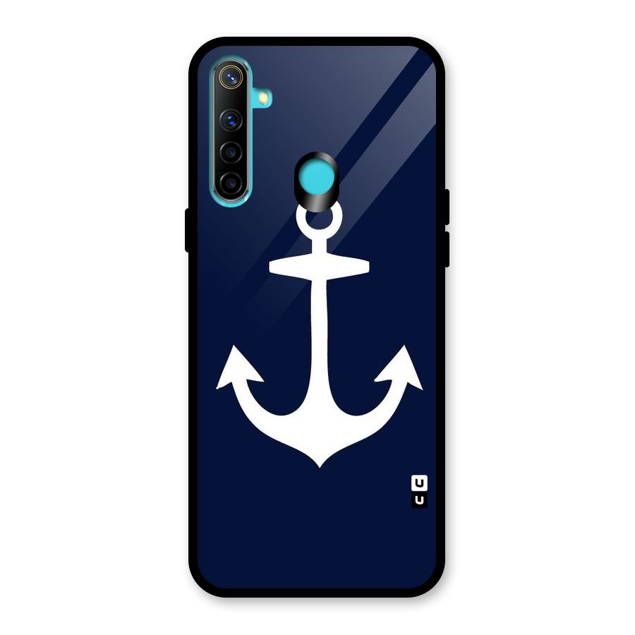 Stylish Anchor Design Glass Back Case for Realme 5