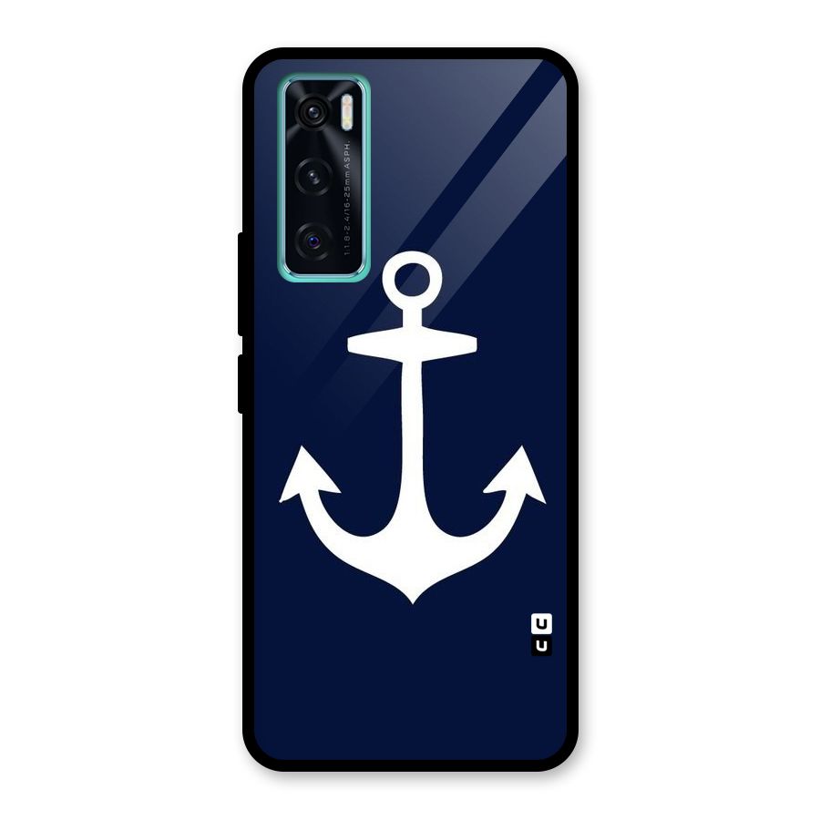 Stylish Anchor Design Glass Back Case for Vivo V20 SE