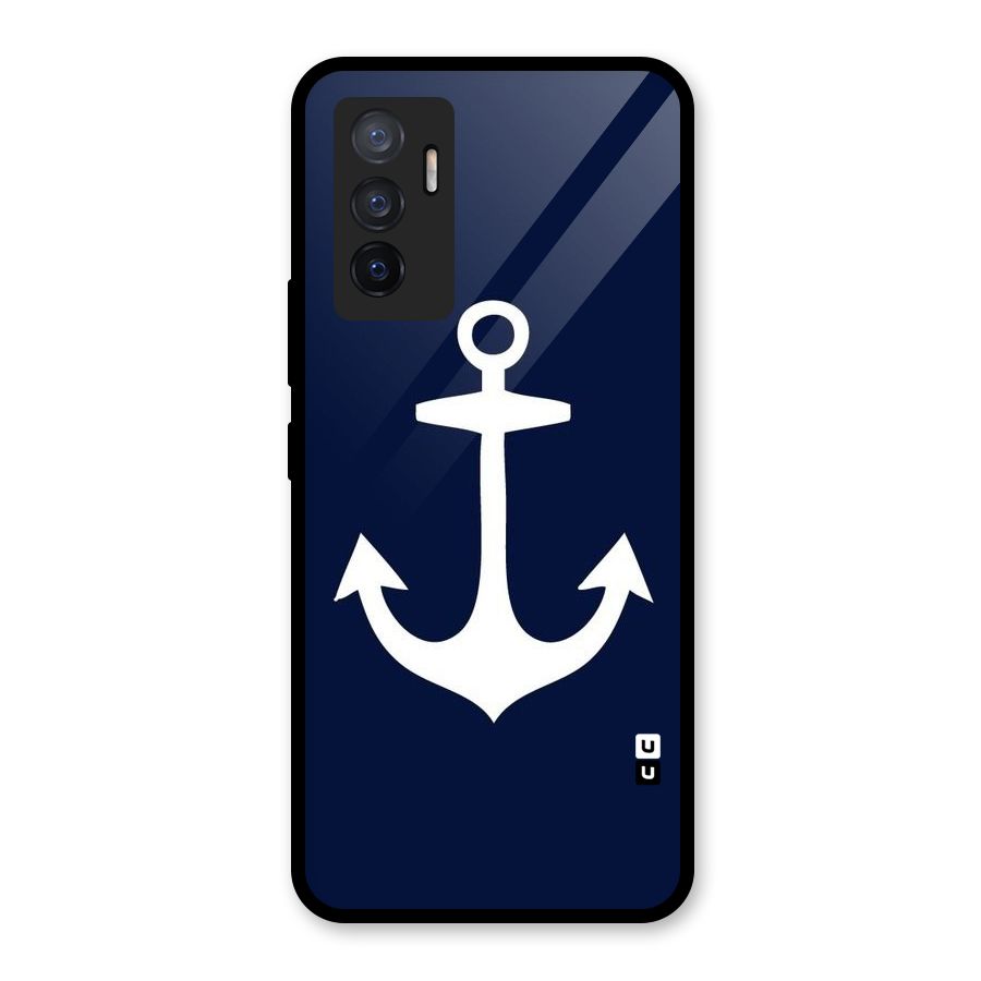 Stylish Anchor Design Glass Back Case for Vivo V23e