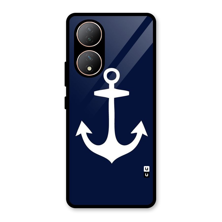 Stylish Anchor Design Glass Back Case for Vivo Y100
