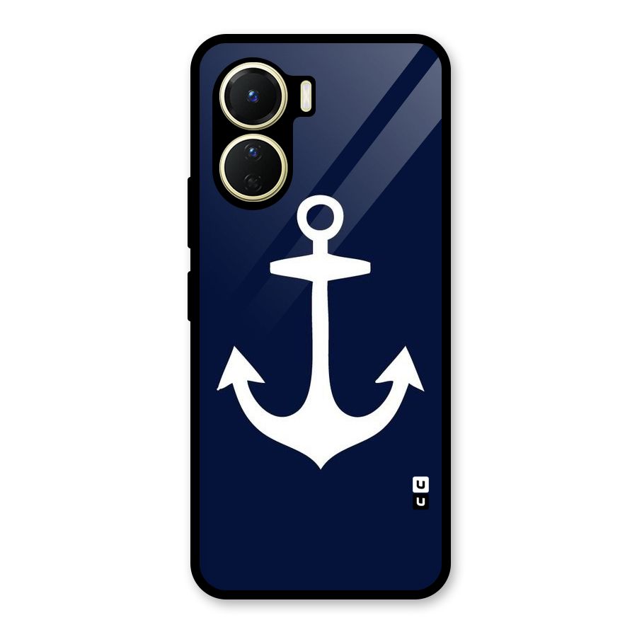 Stylish Anchor Design Glass Back Case for Vivo Y16