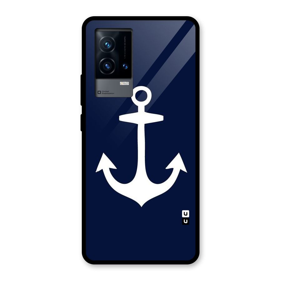 Stylish Anchor Design Glass Back Case for iQOO 9 5G