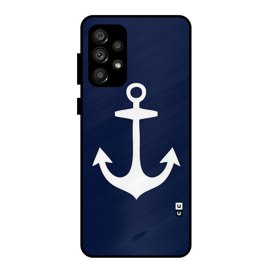 Stylish Anchor Design Metal Back Case for Galaxy A73 5G