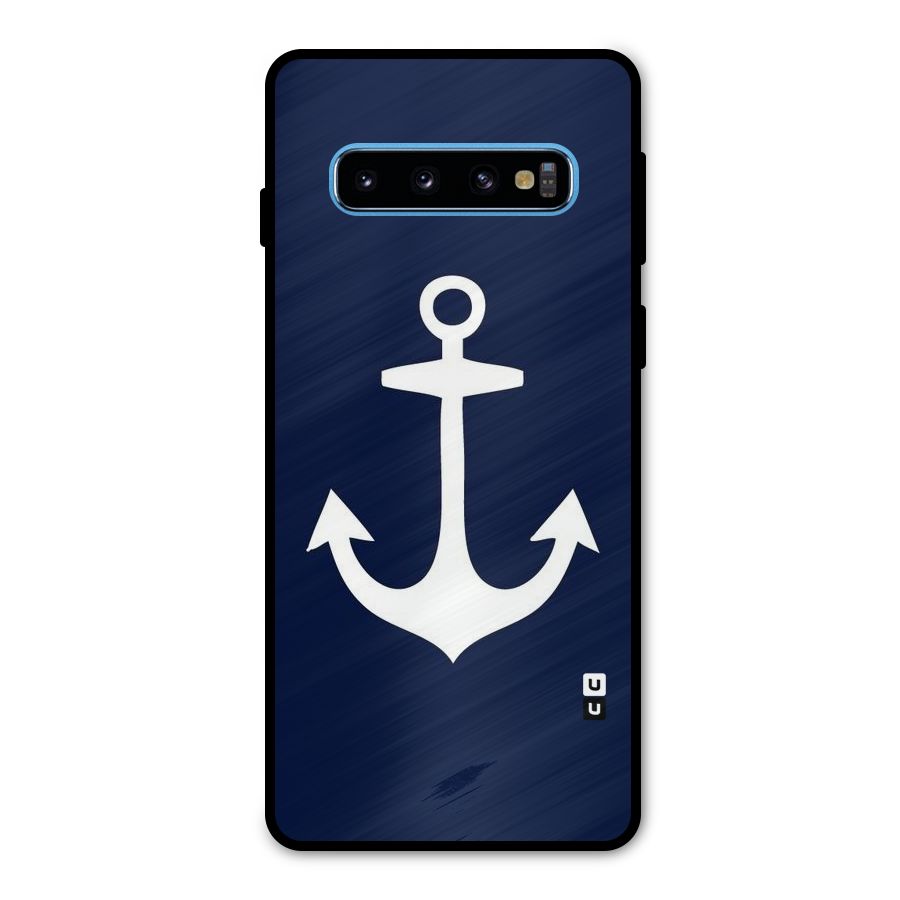 Stylish Anchor Design Metal Back Case for Galaxy S10