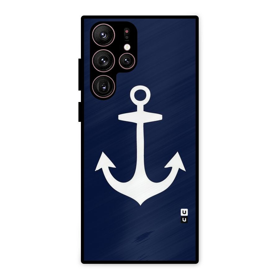 Stylish Anchor Design Metal Back Case for Galaxy S22 Ultra 5G